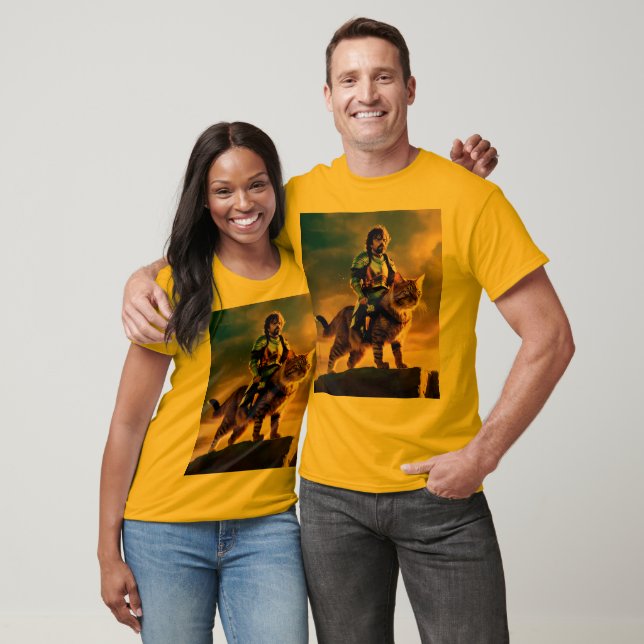 Camiseta Peter Dinklage sentado sobre um gato (Unissex)