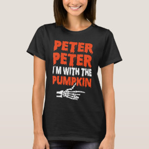 Camiseta Peter Estou com o Casal de Fantasia de Abóbora de 