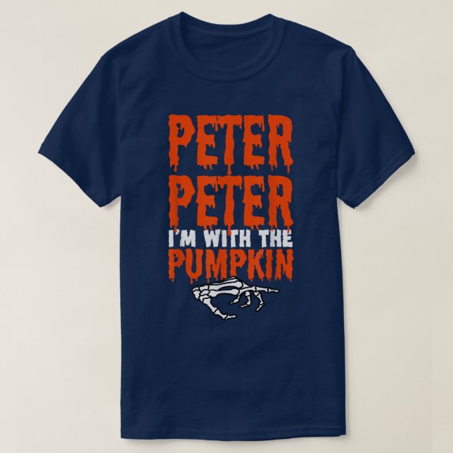 Camiseta Peter, estou com o Coupl de Figurino de Halloween  (Frente do Design)
