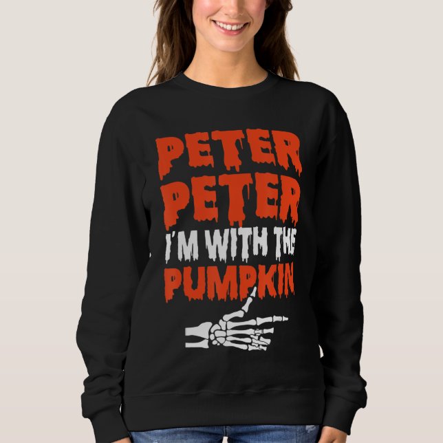 Camiseta Peter I'm with the Pumpkin Halloween Costume Coupl (Frente)