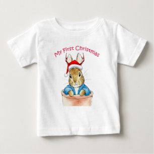 Camiseta Peter o Coelho Sentado em um Vaso com Chapéu de Pa