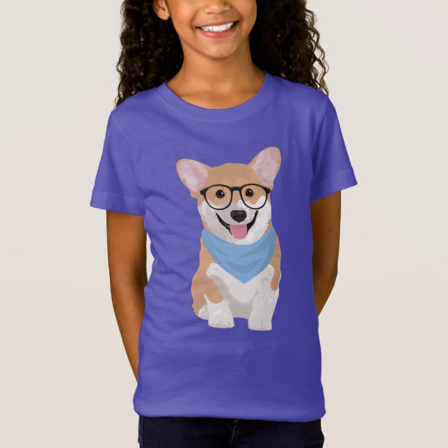 Camiseta Peter o filhote de cachorro azul do Corgi do (Frente)
