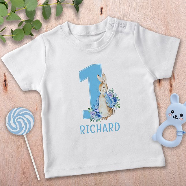 Camiseta Peter Rabbit Baby Boy Primeiro Aniversário Bebê T- (Criador carregado)