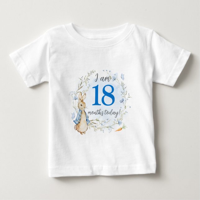 Camiseta Peter Rabbit eu tenho 18 meses (Frente)
