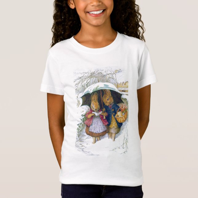 Camiseta Peter Rabbit (guarda-chuva) (Frente)