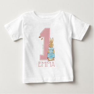 Camiseta Peter Rabbit   Primeiro Aniversário da Menina - No