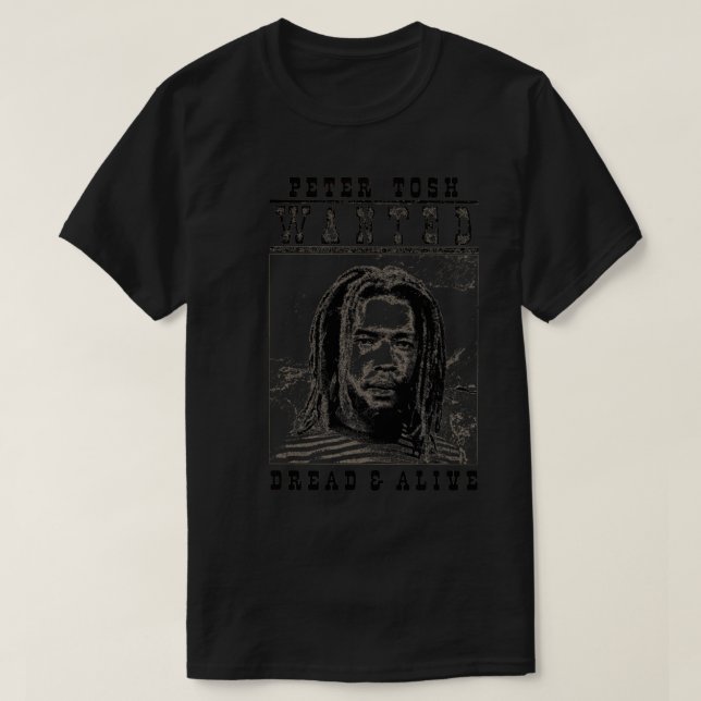 Camiseta Peter Tosh Wanted Dread And Alive Essential T-Shir (Frente do Design)