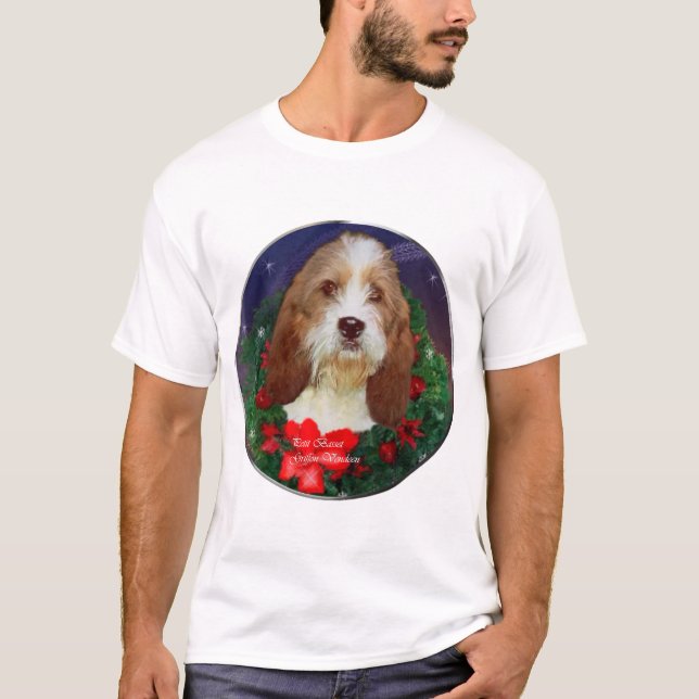 Camiseta Petit Basset Griffon Vendeen presentes de Natal (Frente)