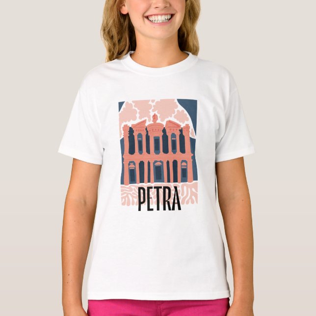 Camiseta Petra Jordan abstrato viagem floral Art (Frente)