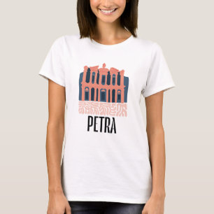 Camiseta Petra Jordânia arte floral abstrata de viagem