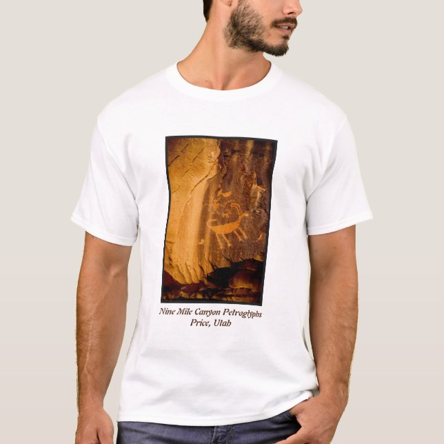 Camiseta Petroglyph do Bighorn da garganta de nove milhas - (Frente)