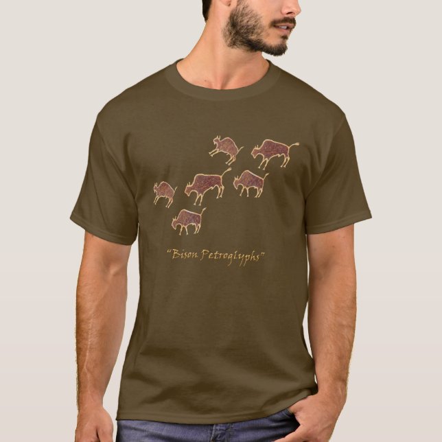 Camiseta Petroglyphs do bisonte (Frente)