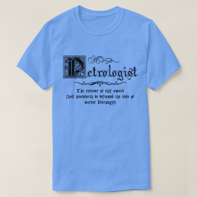 Camiseta Petrologista Mestre Medieval (Frente do Design)