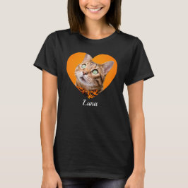 Camiseta Pet's Cute Modern Typography Name and heart Photo