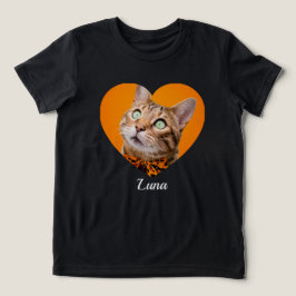 Camiseta Pet's Cute Modern Typography Name and heart Photo
