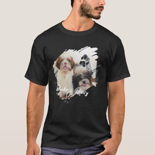Camiseta Pet's Simple Modern Cool Typography Name and Photo (Frente)