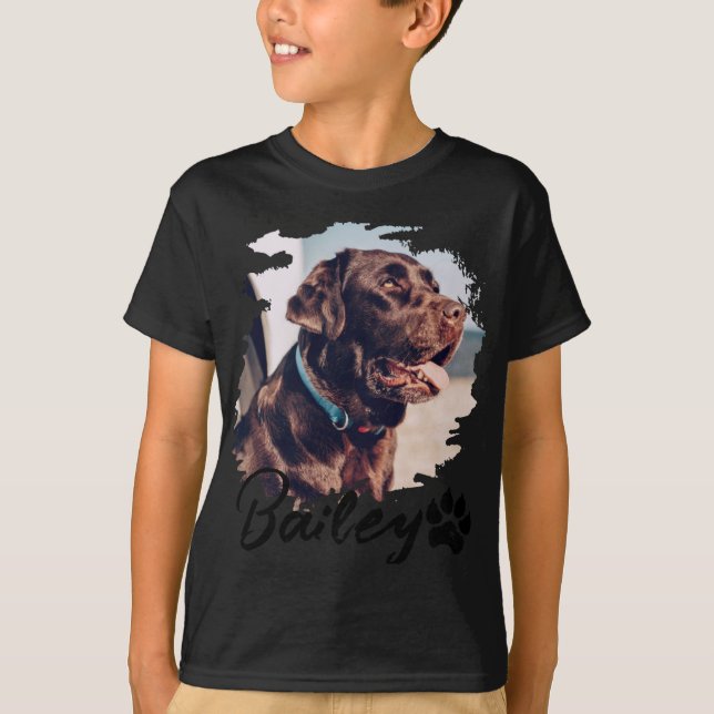 Camiseta Pets Simples Modernos Nome e Foto Tygraphy  (Frente)