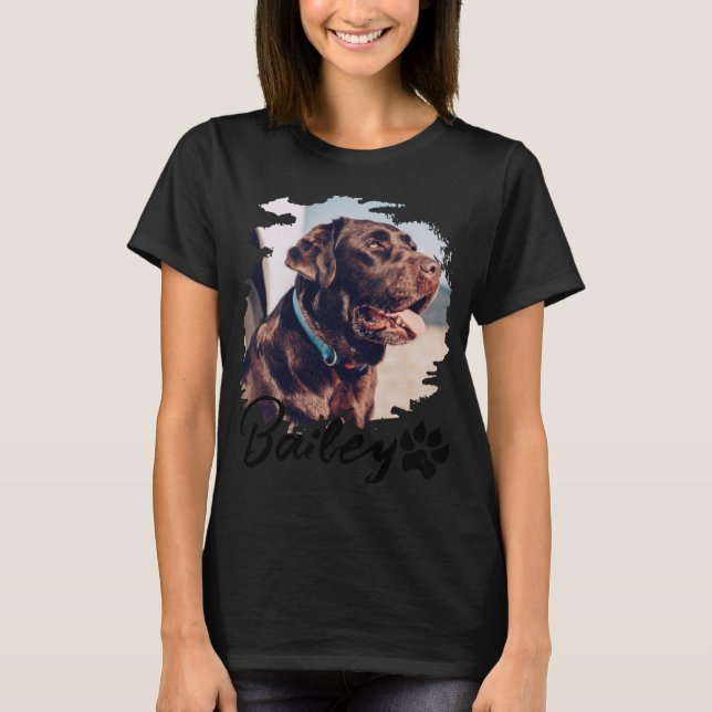 Camiseta Pets Simples Modernos Nome E Foto Tygraphy Cool  (Frente)
