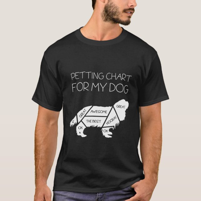 Camiseta Petting Chart For My Dog King Charles Cavalier Spa (Frente)