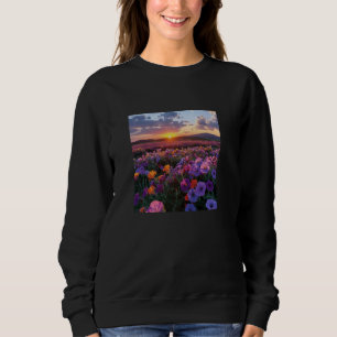 Camiseta Petunia Flower Field Linda Placa do Sol