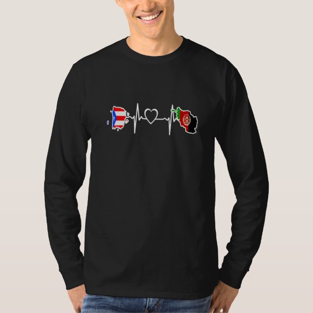 Camiseta Peurto Rico Afghanistan Flag Peurto Rican Afghan H (Frente)