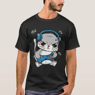 Camiseta Pew Gamer Cat Video Gamer E Cat Lover