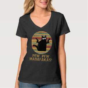 Camiseta Pew Madafakas Cat Dizendo Vintage Cat Retro