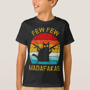 Camiseta Pew Madafakas Pew Guns Negros Engraçados Gatos Neg