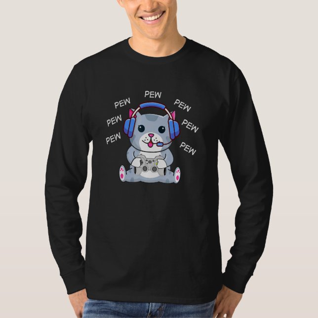 Camiseta Pew Pew Cat (Frente)