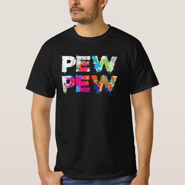 Camiseta Pew Pew - Funny Paintball (Frente)
