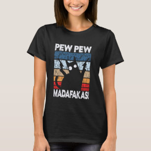 Camiseta Pew Pew Madafakas - Divertido Gato Retro Vintage