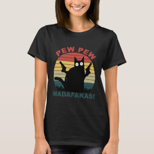 Camiseta Pew Pew Madafakas Engraçadas Gatinhas Negras