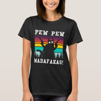 Camiseta Pew Pew Madafakas Engraçado Cat