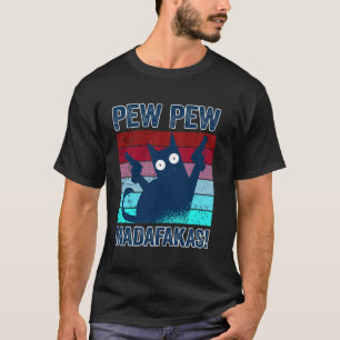 Camiseta Pew Pew Madafakas Pew Pew Gato Pijama Ver