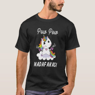 Camiseta Pew Pew Madafakas unicórnio fantasia engraçado u