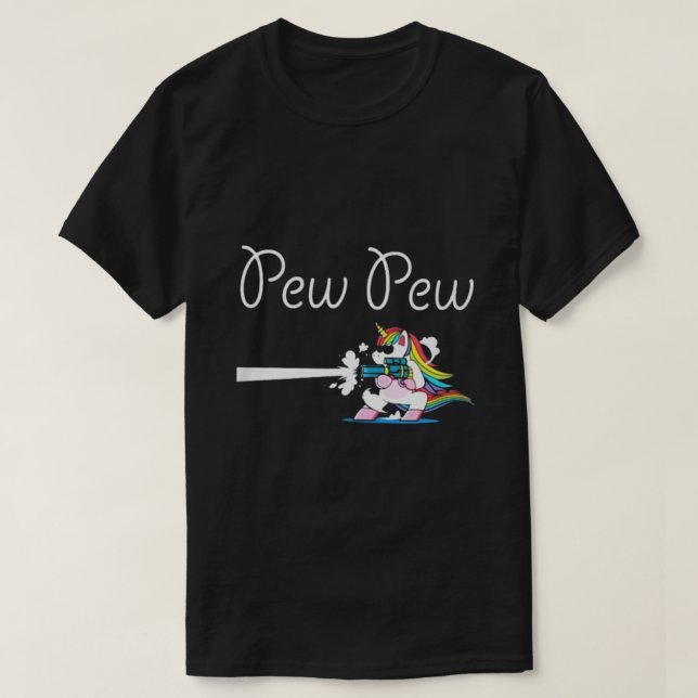 Camiseta Pew Pew Unicorn (Frente do Design)
