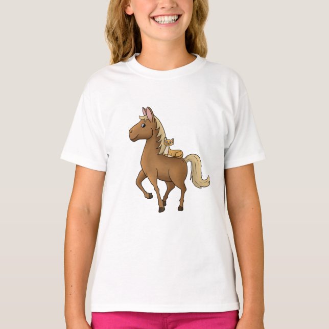Camiseta Pferd und Katze  (Frente)