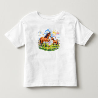 Camiseta Pferdeliebe auf der Blumenwiese