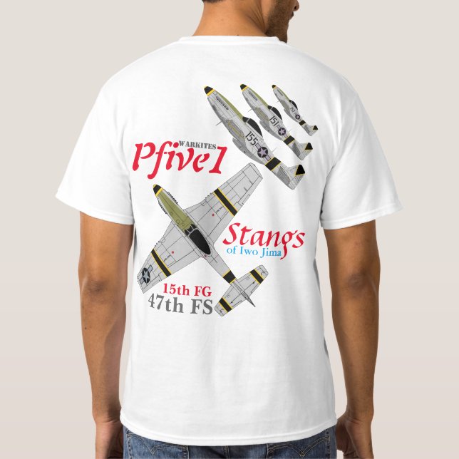 Camiseta Pfive1 Stangs de Iwo Jima 47th FS (Verso)