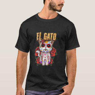 Camiseta Ph Cat Sugar Crânio Festa de Halloween Figurino C