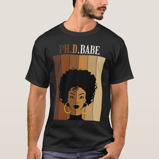 Camiseta PH D Babe PhD Doctorate Student Graduation Black A (Frente)