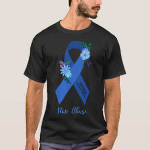 Camiseta Ph Fita Floral Mês de Consciência do Abuso Infanti