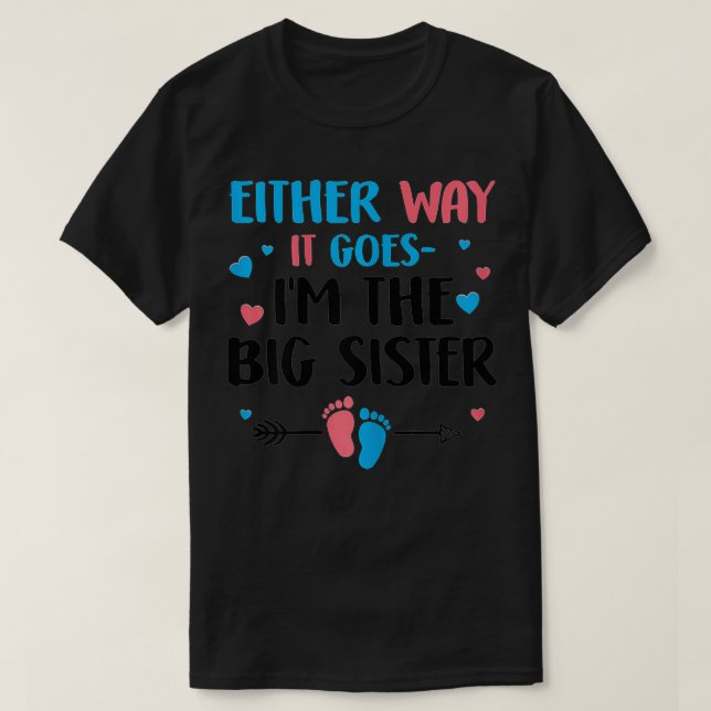 Camiseta Ph New Big Sister Pregnancy Annoucement Costume Si (Frente do Design)