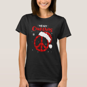 Camiseta Ph Red Xadrez Sinal de Paz Luzes de Natal Hippie C
