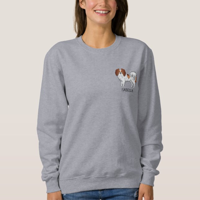 Camiseta Phalène Vermelha e Branca Com Nome do Animal de Es (Frente)