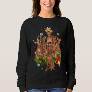 Camiseta Pharaoh Hound Christmas Dog Tree Luzes Pajamas Fa