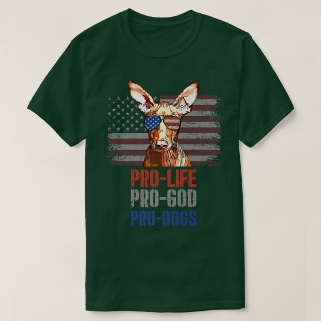Camiseta Pharaoh Hound Pro Life Pro Deus Pro Cães Premium (Frente do Design)