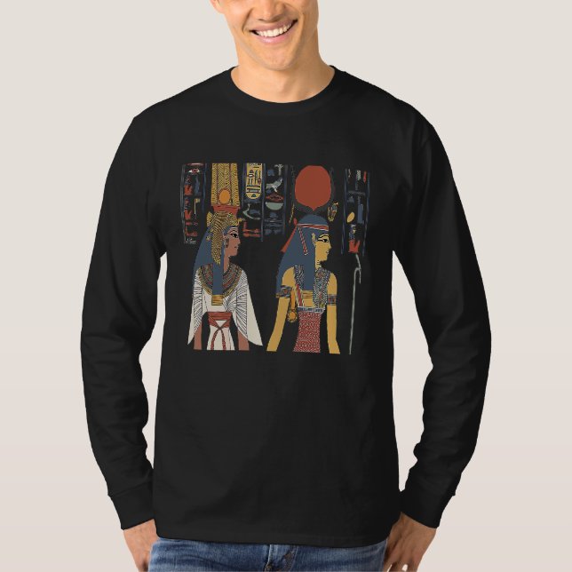 Camiseta Pharaoh Queens do Egito antigo segurando o valor d (Frente)