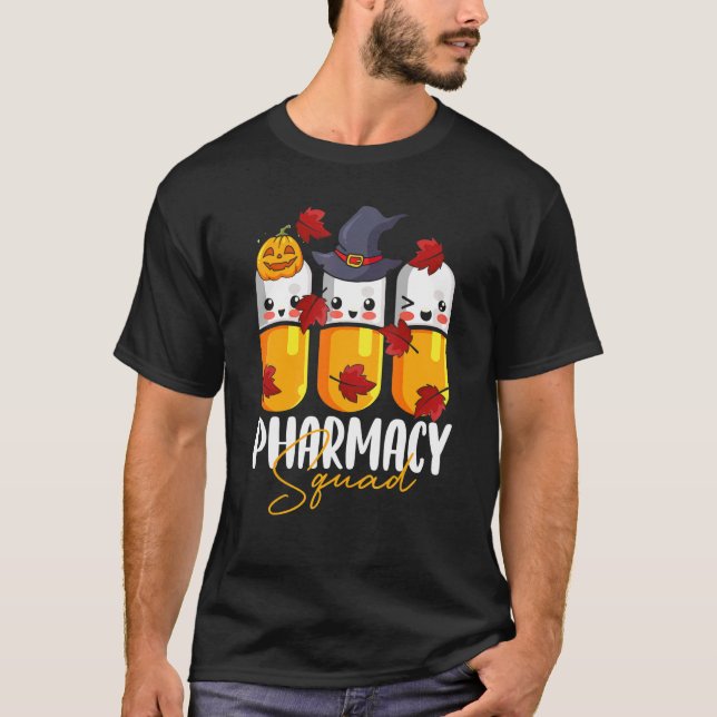 Camiseta Pharmacy Squad Pharmacist Pumpkin Fall Thanksgivin (Frente)