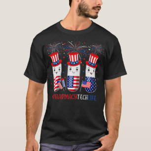 Camiseta Pharmacy Tech Funny Pills American Patriotic 4th O